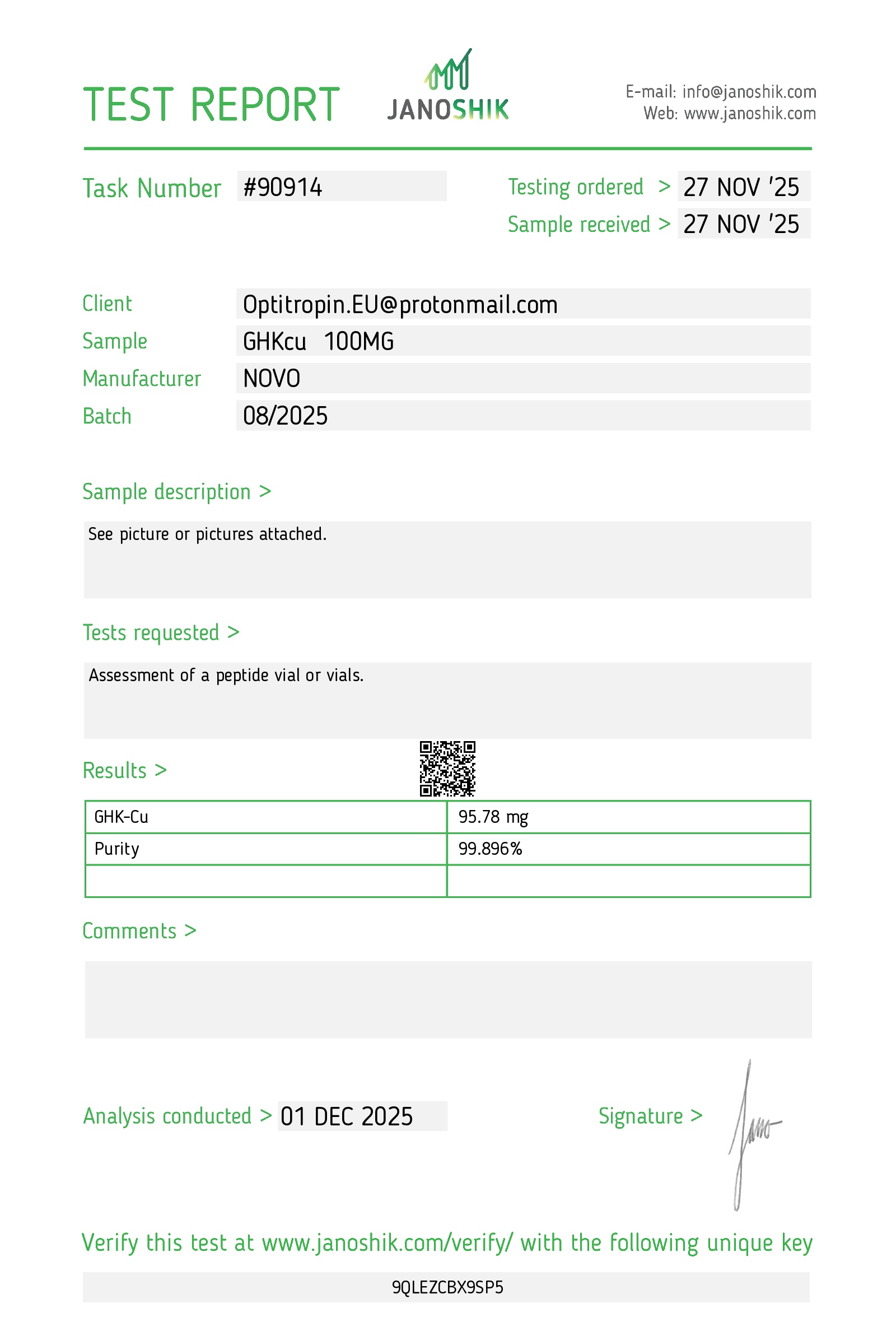 GHK-CU 100 mg Copper Peptide